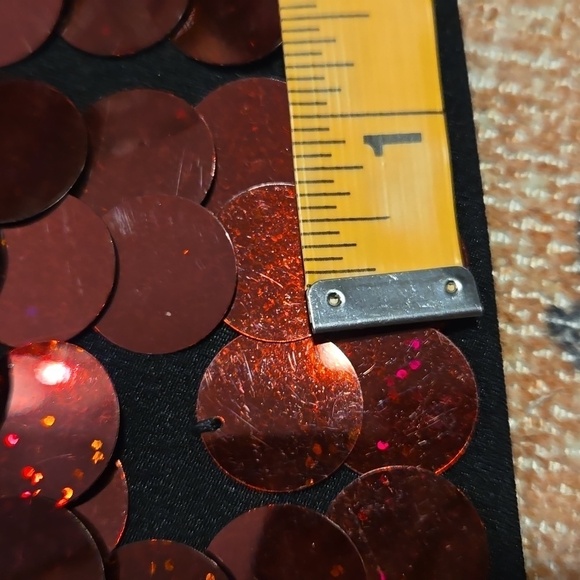 Vintage Express Black Side Zip Skirt with Red Sequins on Front Size 3/4 - Picture 7 of 10